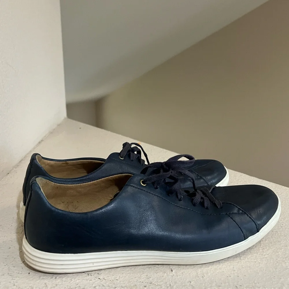 Cole Haan Grand OS Crosscourt II Shoes Mens Size 12M Navy Blue Leather‎